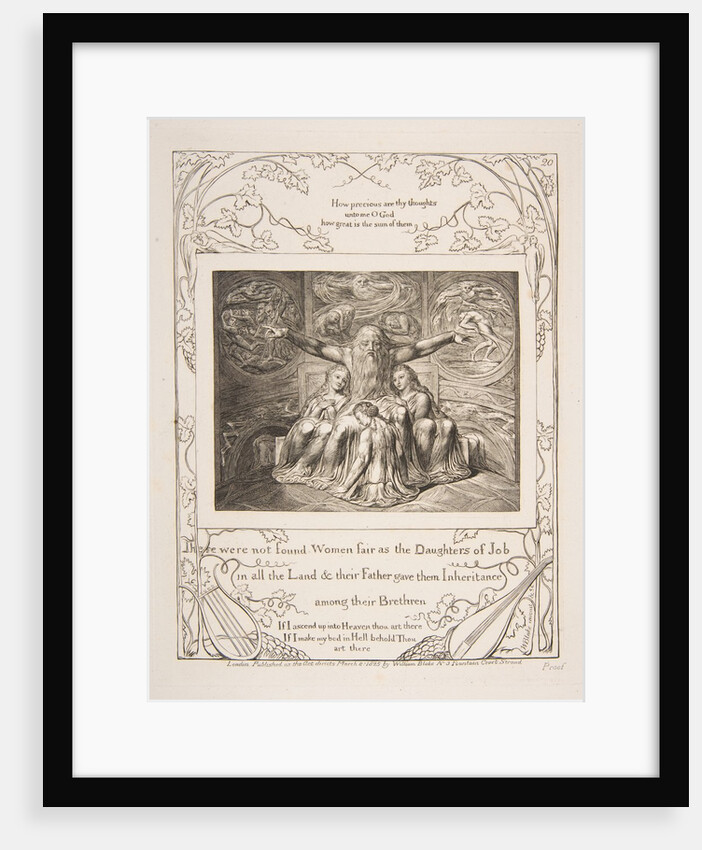 Job and his Daughters, from Illustrations of the Book of Job, 1825-26 by William Blake