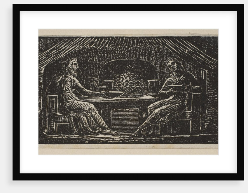 Thenot and Colinet Eat Their Evening Meal, from Thornton's Pastorals of Virgil, 1821 by William Blake