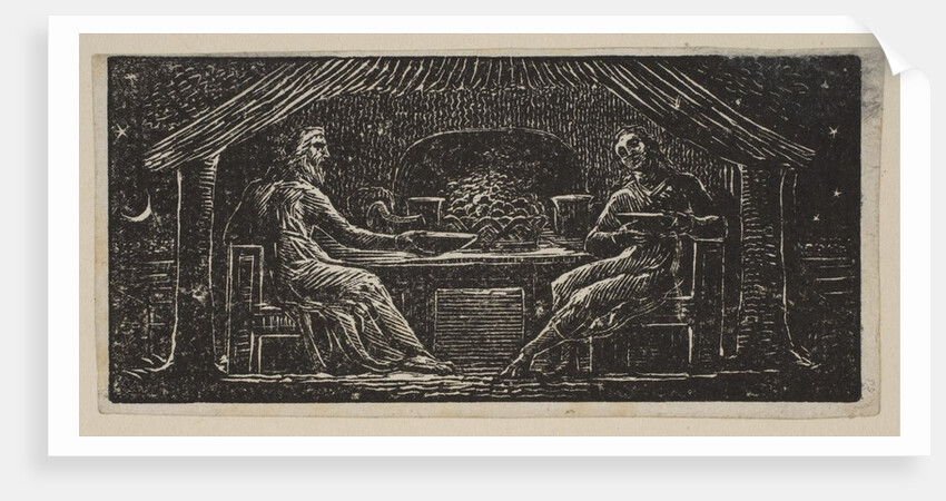 Thenot and Colinet Eat Their Evening Meal, from Thornton's Pastorals of Virgil, 1821 by William Blake