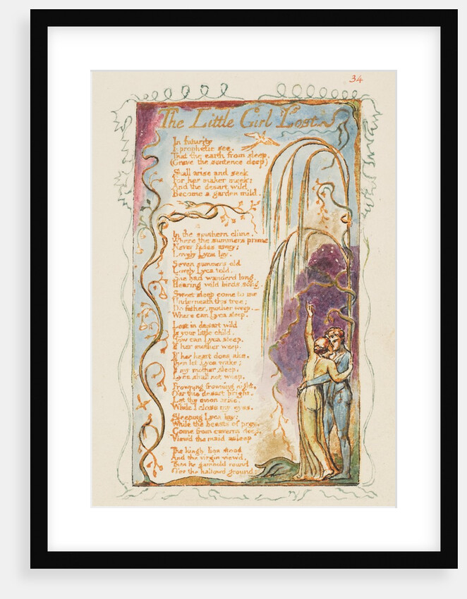 Songs of Innocence and of Experience: The Little Girl Lost, ca. 1825 by William Blake