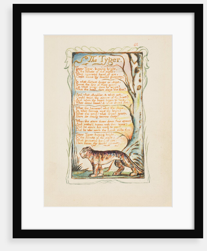 Songs of Innocence and of Experience: The Tyger, ca. 1825 by William Blake