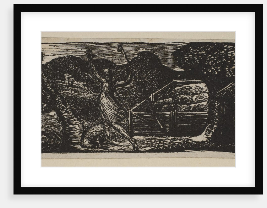Shepherd Chases Away a Wolf, from Thornton's Pastorals of Virgil, 1821 by William Blake