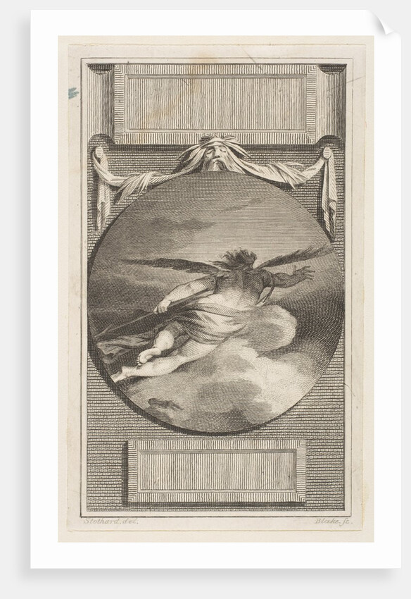 Winged Figure Flying Through Clouds, ca. 1780-87 by William Blake
