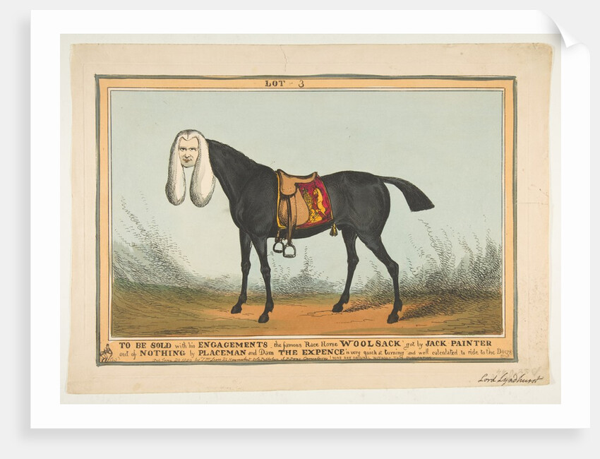 To Be Sold With All His Engagements-The Famous Race Horse Woolsack, June 29, 1829 by William Heath