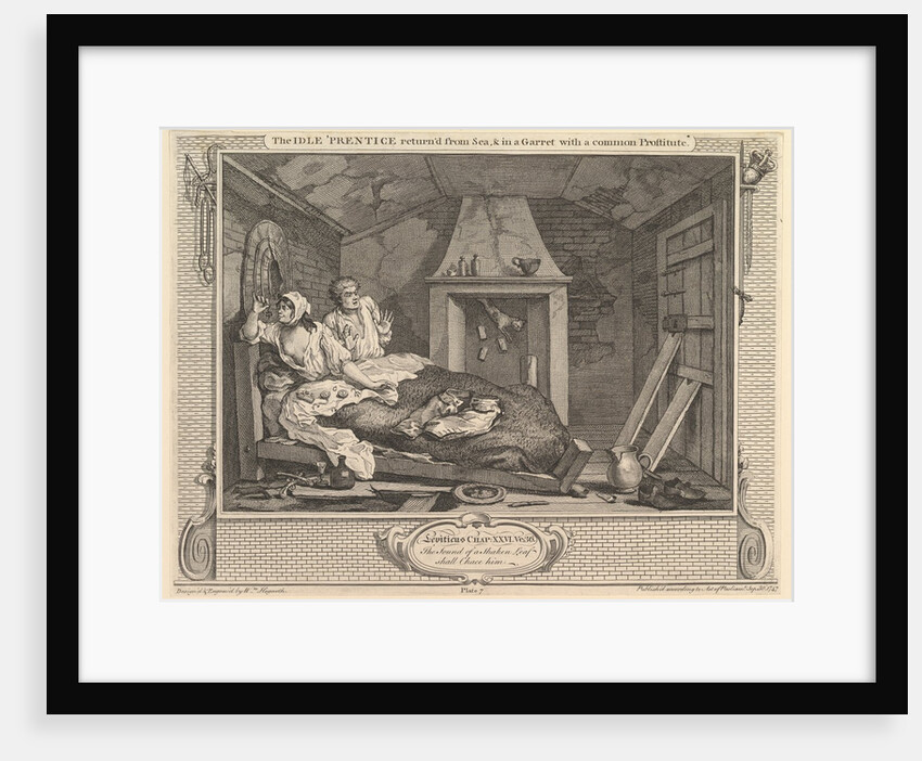 The Idle 'Prentice Returned from Sea and in a Garret with a Common Prostitut…, September 30, 1747 by William Hogarth