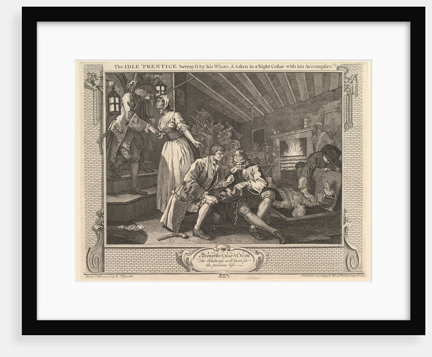 The Idle 'Prentice Betrayed by his Whore and Taken into a Night Cellar with …, September 30, 1747 by William Hogarth