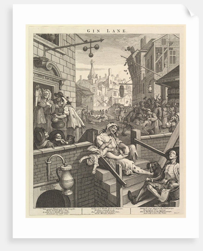 Gin Lane, February 1, 1751 by William Hogarth