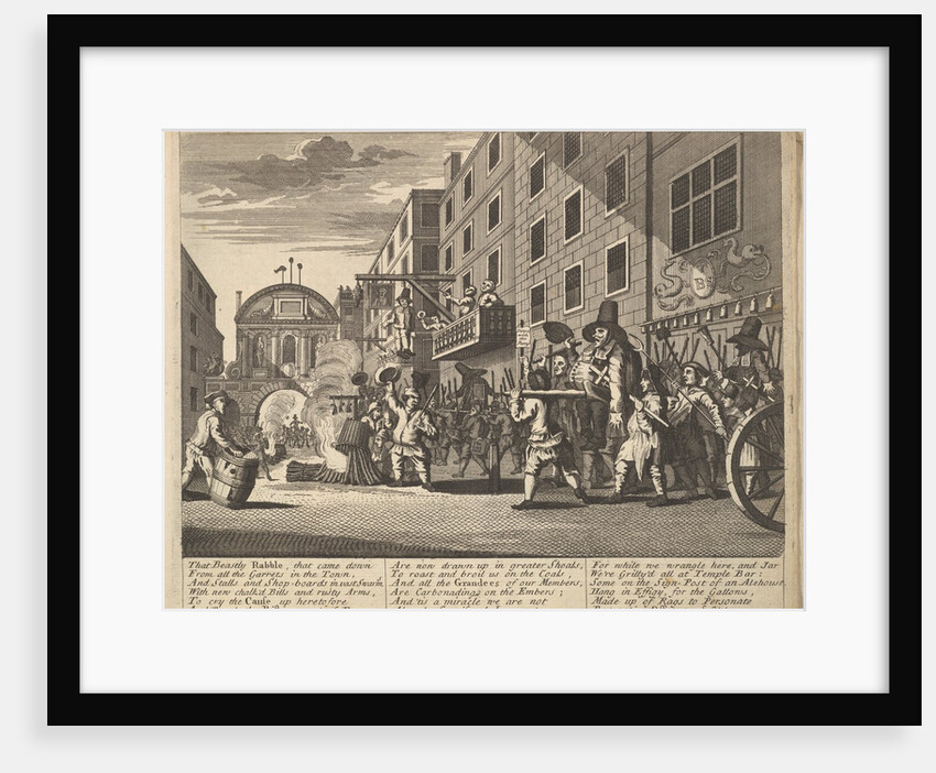 Burning the Rumps at Temple Bar, 1725-30 by Unknown