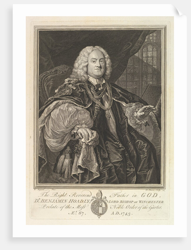 The Right Reverend Father in God, Dr. Benjamin Hoadly, Lord Bishop of Winchester, Prelate …, 1743 by Bernard Baron