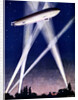 Zeppelin airship caught in searchlights during a bombing raid over England, 1916 by Unknown