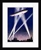 Zeppelin airship caught in searchlights during a bombing raid over England, 1916 by Unknown