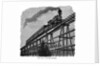 Train crossing a wooden trestle bridge on the Union Pacific Railroad, Wyoming, USA, c1870 by Unknown