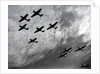 Hawker Hurricanes flying in formation, Battle of Britain, World War II, 1940 by Unknown