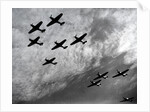 Hawker Hurricanes flying in formation, Battle of Britain, World War II, 1940 by Unknown