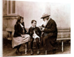 Leo Tolstoy, Russian writer, philosopher and mystic, telling his grandchildren a story, c1890-1910 by Unknown