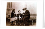 Leo Tolstoy, Russian writer, philosopher and mystic, telling his grandchildren a story, c1890-1910 by Unknown