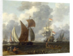 A Battle Offshore, 17th century by Abraham Storck
