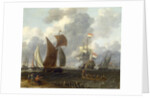 A Battle Offshore, 17th century by Abraham Storck