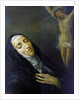 St Rita de Cascia in ecstasy in front of the figure of Christ on the cross, 19th century by Anonymous