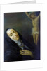 St Rita de Cascia in ecstasy in front of the figure of Christ on the cross, 19th century by Anonymous