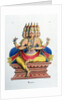 Brahma, first god of the Hindu trinity (trimurti), and creator of the universe, c19th century by A Geringer