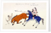 Unhorsing of a Pawnee warrior by Dakota Sioux warrior Zintka Mato (Dog Bear), c1889-1927 by Kills Two
