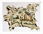 Native American painting on animal skin, 19th century by Silver Horn