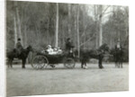 Tsar Nicholas II of Russia with his family in the park of Tsarskoye Selo, Russia, 1900s. by K von Hahn