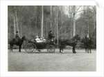 Tsar Nicholas II of Russia with his family in the park of Tsarskoye Selo, Russia, 1900s. by K von Hahn