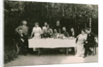 Visitors with Russian author Alexander Kuprin and his family, Gatchina, Russia, early 20th century by Unknown