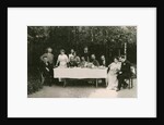 Visitors with Russian author Alexander Kuprin and his family, Gatchina, Russia, early 20th century by Unknown