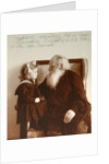 Russian author Leo Tolstoy with his granddaughter Tatiana, Yasnaya Polyana, Russia, c1910. by Vladimir Grigorievich Chertkov