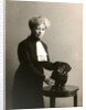 Alexandra Beketova-Blok, Russian author and translator, with her pet dog, early 19th century by Karl August Fischer