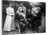 Russian author Leo Tolstoy with visitors, Yasnaya Polyana, Russia, late 19th or early 20th century by Unknown