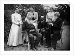 Russian author Leo Tolstoy with visitors, Yasnaya Polyana, Russia, late 19th or early 20th century by Unknown