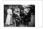 Russian author Leo Tolstoy with visitors, Yasnaya Polyana, Russia, late 19th or early 20th century by Unknown