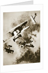 Dogfight between British and German aircraft, World War I, c1916-c1918 by Unknown