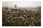 Colonel and men of the 9th East Surrey Regiment cheering the King, France, 12 November, 1918 by Unknown