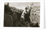 A Royal Irish Fusilier teases a Turkish sniper, Gallipoli, Turkey, World War I, c1915-c1916 by Unknown