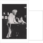 Mark Twain, American author, playing pool by Unknown