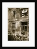 A crowd of men gathered in front of a ruined building, Germany by Unknown