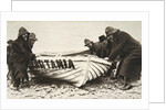 Hauling one of the Lusitania's lifeboats onto the beach, Ireland, 8 May 1915 by Clarke & Hyde