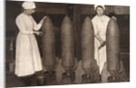 Women munitions workers putting a coat of paint on aerial bombs, World War I, c1914-c1918 by S and G