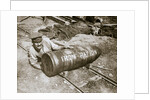 A huge shell, weighing 1400lb, Somme campaign, France, World War I, 1916 by Unknown