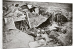 German machine-gun emplacement destroyed by British artillery fire, France, World War I, 1916 by Unknown