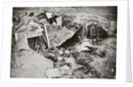 German machine-gun emplacement destroyed by British artillery fire, France, World War I, 1916 by Unknown