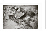 German machine-gun emplacement destroyed by British artillery fire, France, World War I, 1916 by Unknown