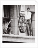 John Warde, out on a ledge on the 17th floor of the Hotel Gotham, New York, USA, 1938 by Unknown