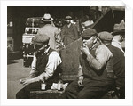Day labourers having a hot dog and lemonade, Battery Park, New York, USA, early 1930s by Unknown