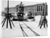 Suburban train station in fornt of the Academy of Arts, St Petersburg, Russia, c1896-c1898 by Unknown